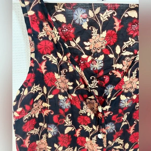 GAP Women’s Floral Sheer Button Up Tank Sz XS - Picture 3 of 10